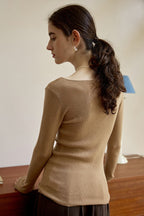 Elegant Slim Fit Wool Knit Top
