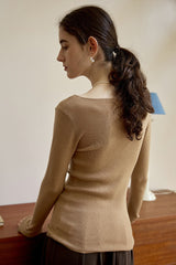 Elegant Slim Fit Wool Knit Top