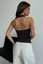 Backless Tie Strap Cami Crop Top
