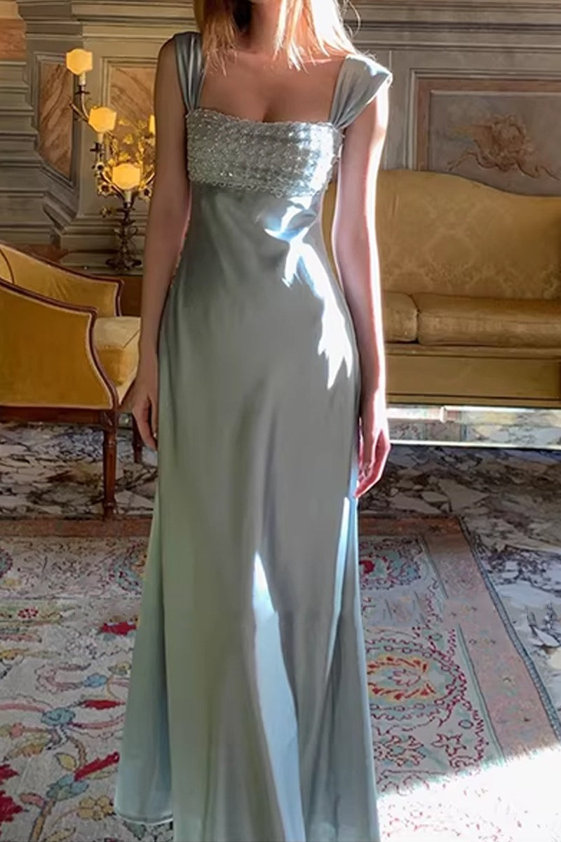 Satin Sequin Strapless Formal Dress Secondary image
