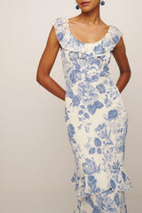 Elegant Ruffle Floral Dress