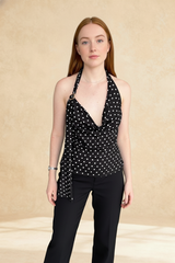 Polka Dot V Neck Cami Blouse