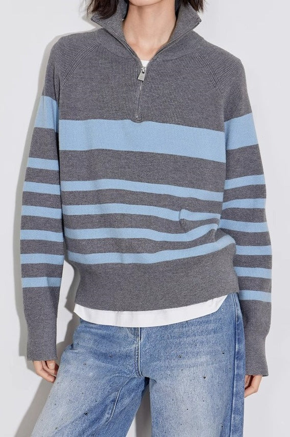 Color Block Striped Knit Sweater Secondary image