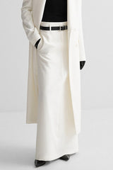 Relaxed Fit White A Line Commuter Skirt