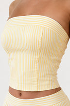 Casual Striped Strapless Pants Set