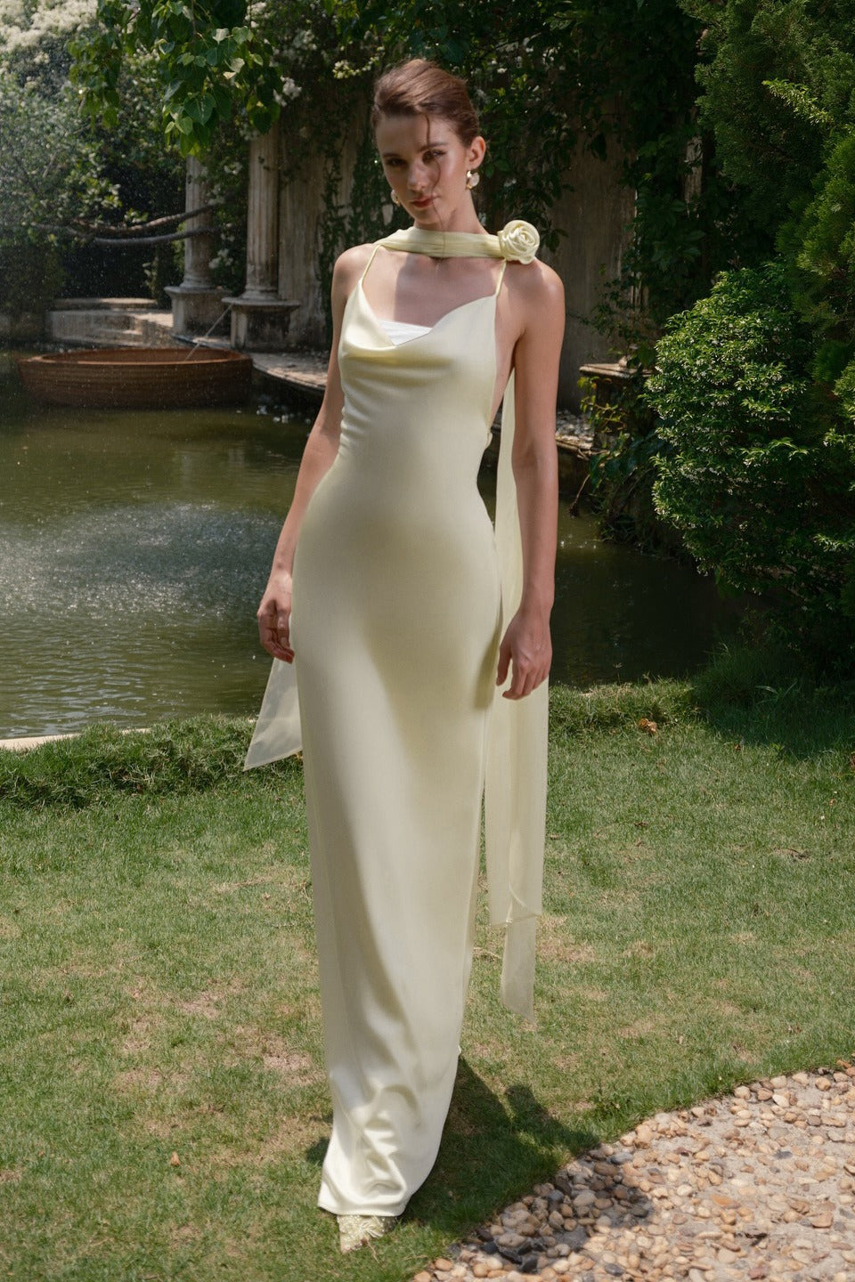 Satin Backless Tie Maxi Birthday Dress Secondary image