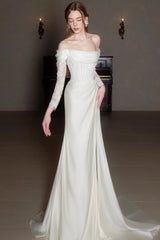 Elegant Off Shoulder Lace Wedding Dress