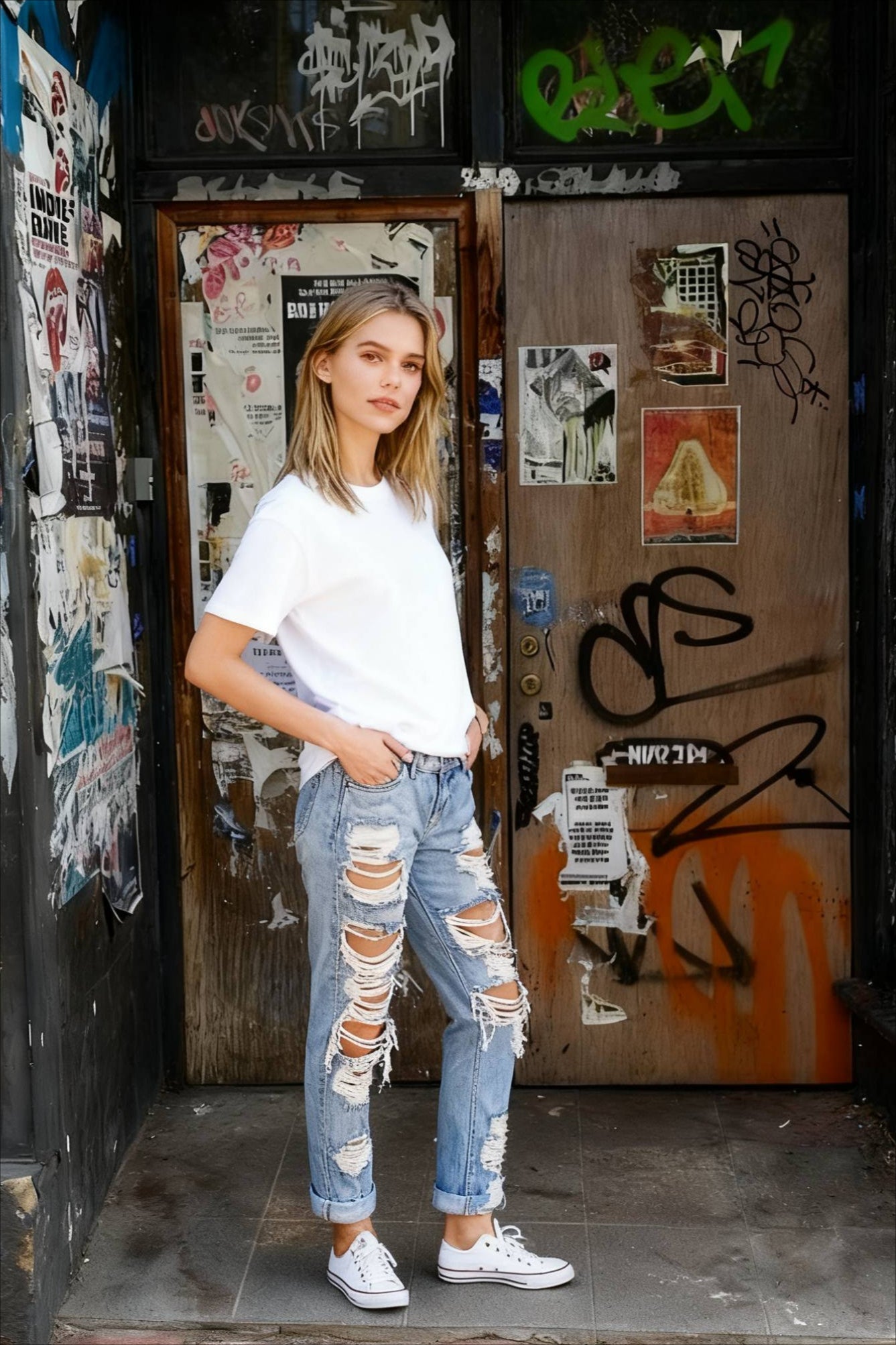 Straight Ripped Jeans Secondary image