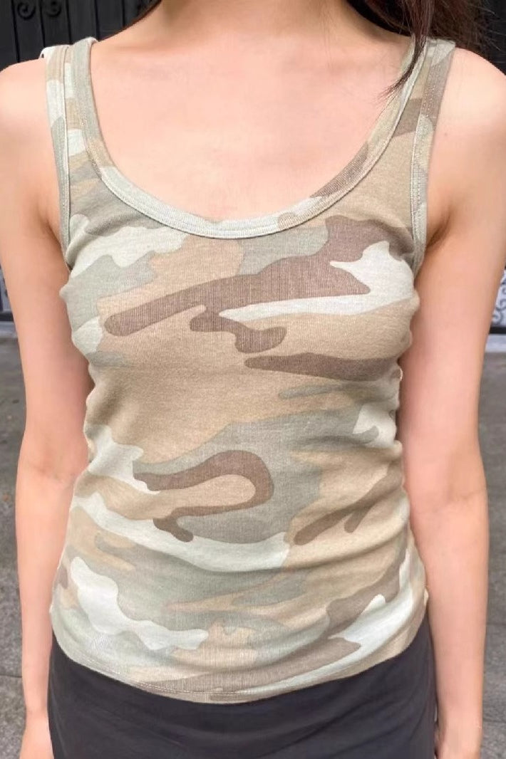 Camo Print Racerback Tank Top Main image