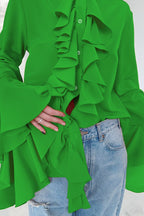 Design Ruffle Flare Blouse