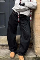 High Waist Vintage Washed Bootcut Wide Leg Jeans