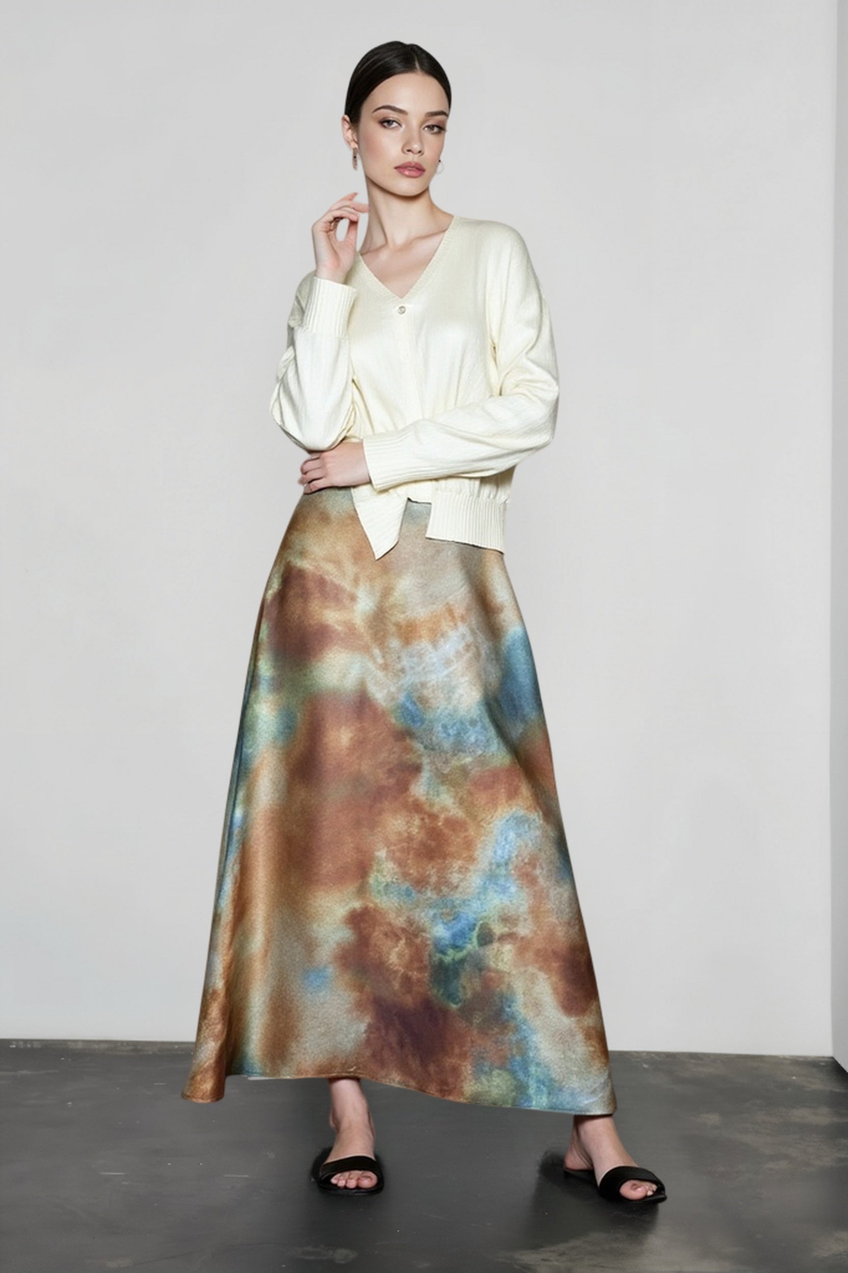 Tie Dye Gradient Elegant Vacation Skirt Main image