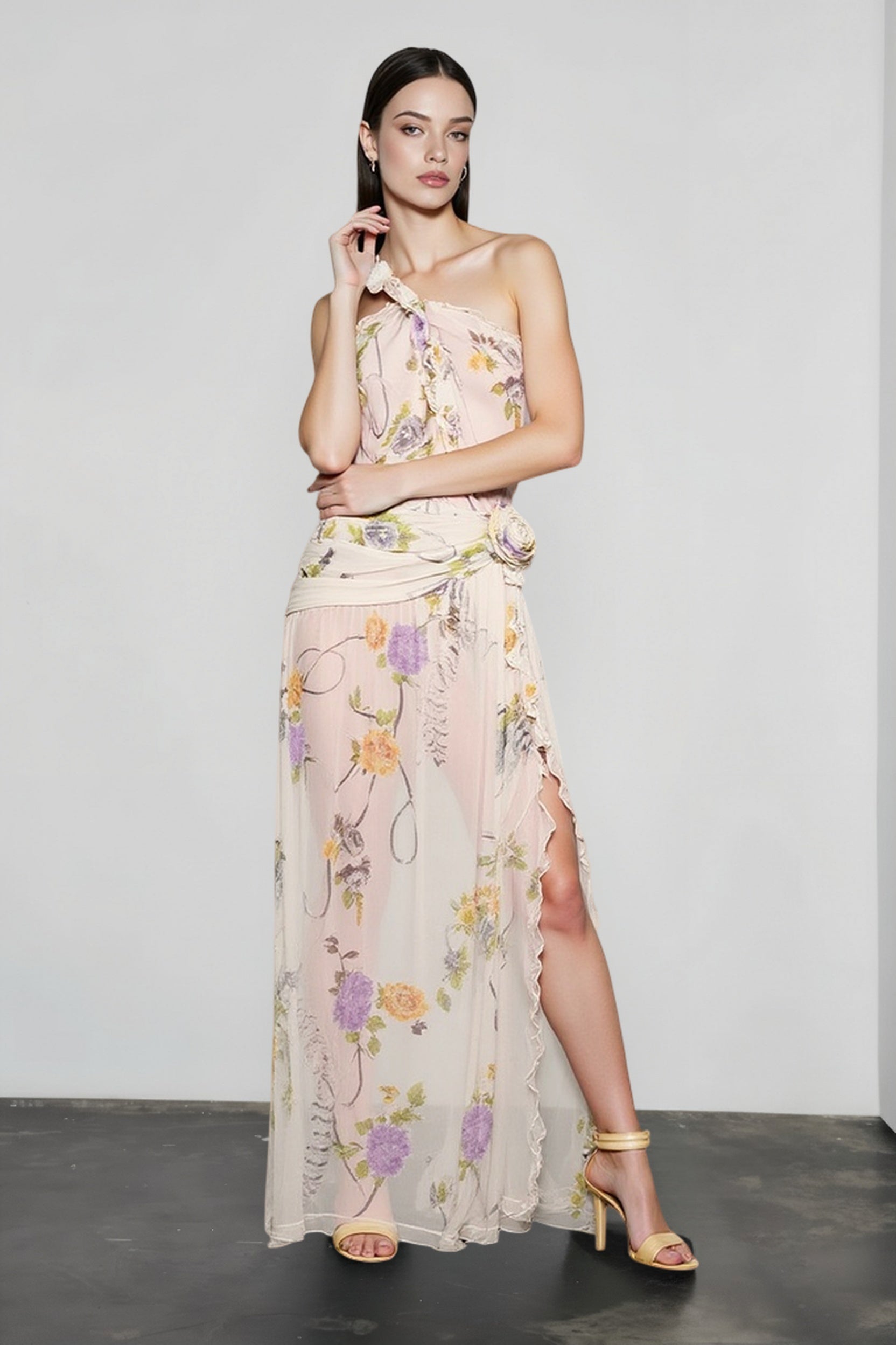 Halter Backless Floral Vacation Dress Main image