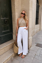 Minimalist Halter Linen Halter Top
