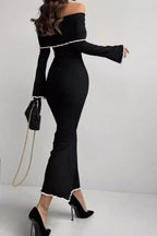 One-Shoulder Knit Work Dress