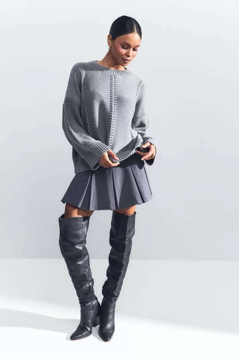 Casual Lace Knit Pullover Sweater Secondary image