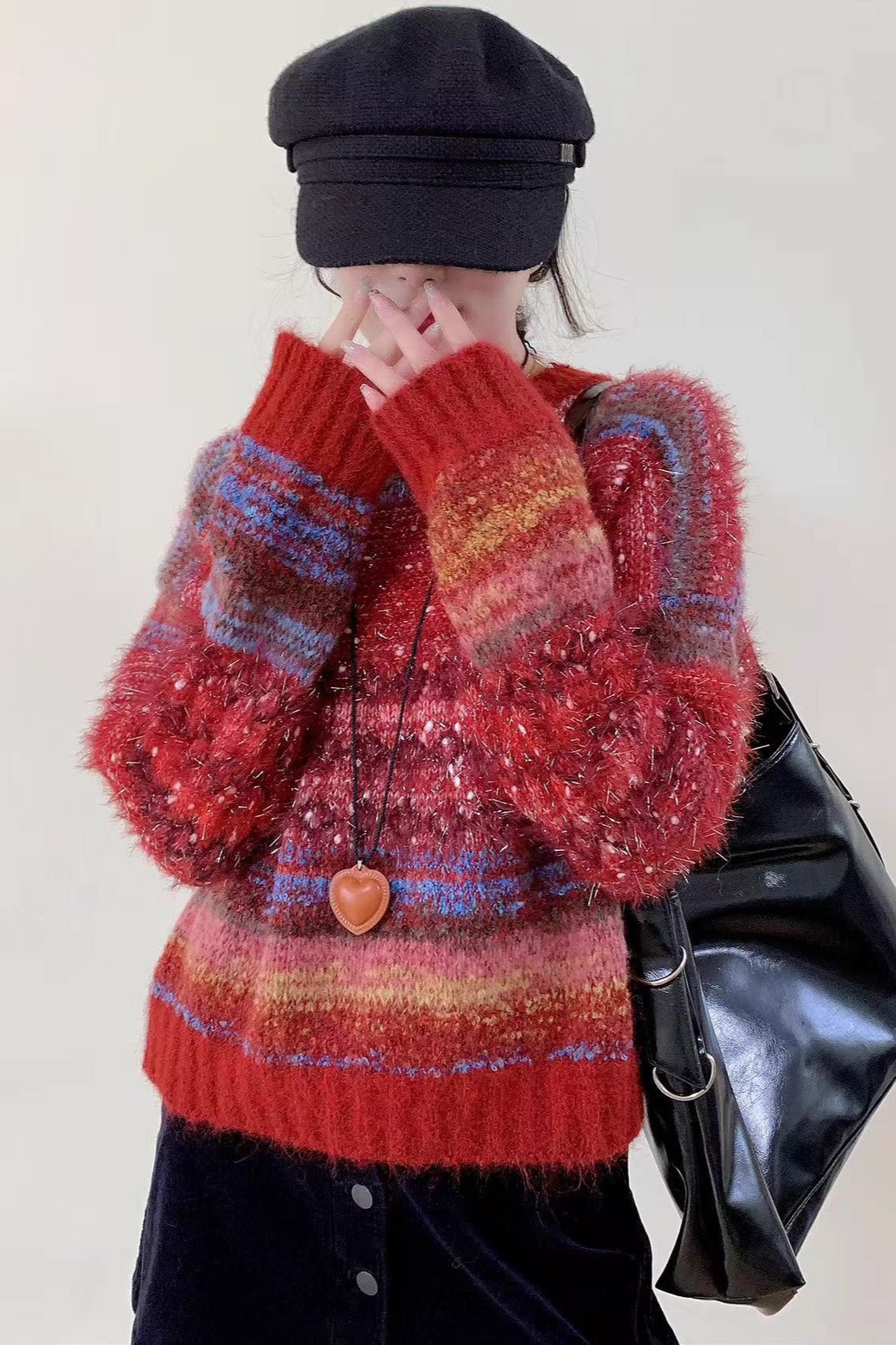 Gradient Color Long Sleeve Knit Sweater Main image