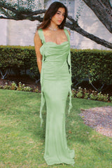 Tie-Back Ruffle Slip Dress