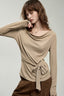 Tencel Wool Cowl Neck Long Sleeve Top