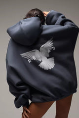 Oversized Hooded Sweatshirt with Back Print Hoodie