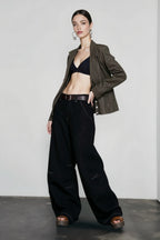 Wide-Leg Drapey Jeans