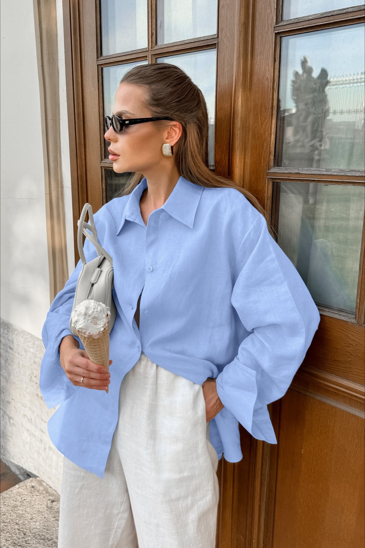 Fresh Blue Lazy Style Blouse Main image