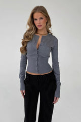 Essential Long Sleeve Slim Cardigan