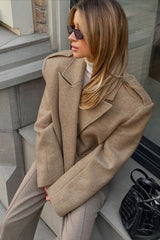 Office Wool Blend Structured Blazer Coat