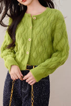 Faux Fur Cable Knit Cardigan