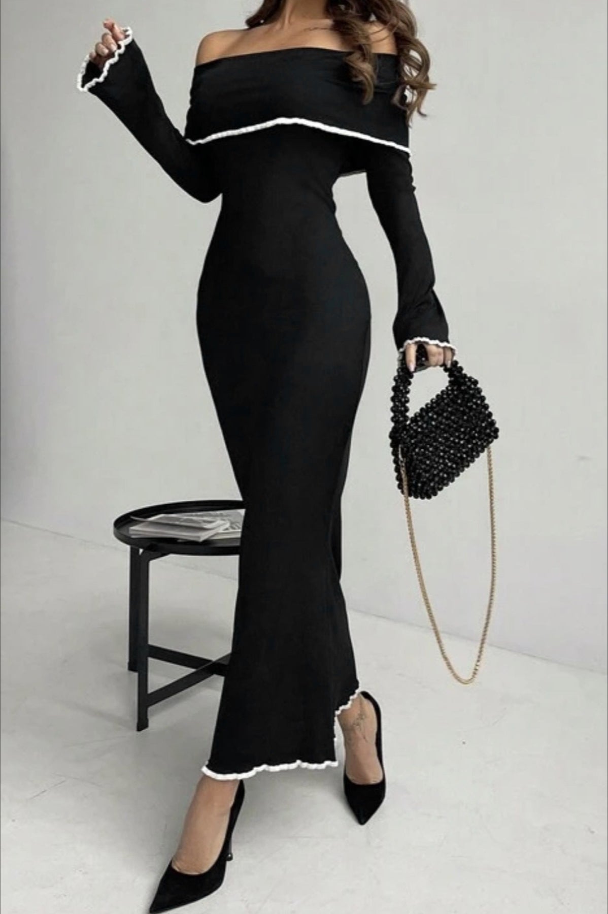 One-Shoulder Knit Work Dress Secondary image