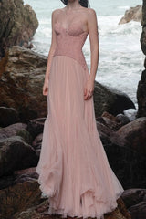 Heavy Lace Corset Ball Gown Prom Dress