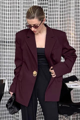 Burgundy Elevated Relaxed Blazer