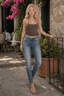 Minimalist Brown Slim Strap Halter Top
