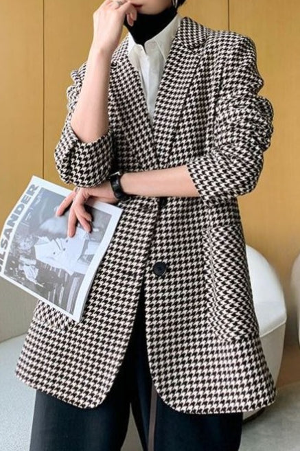 Classic Tweed Houndstooth Blazer Secondary image