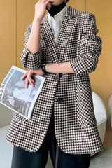 Classic Tweed Houndstooth Blazer