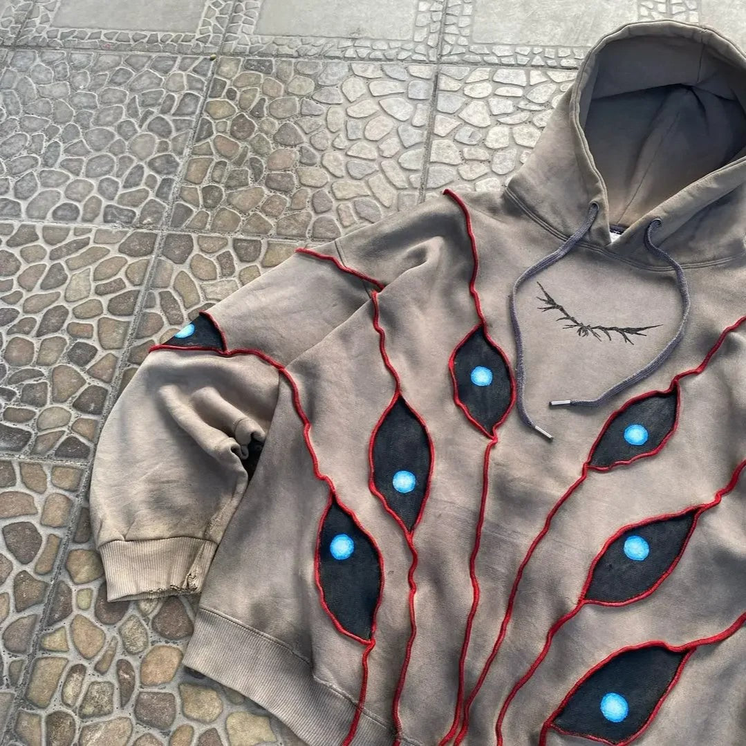 Eye Patchwork Gothic Hoodie Secondary image
