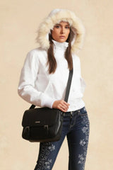 Detachable Fur Collar Short Hooded Coat Hoodie