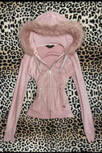 Fuzzy Cropped Zip-Up Fitted Hoodie