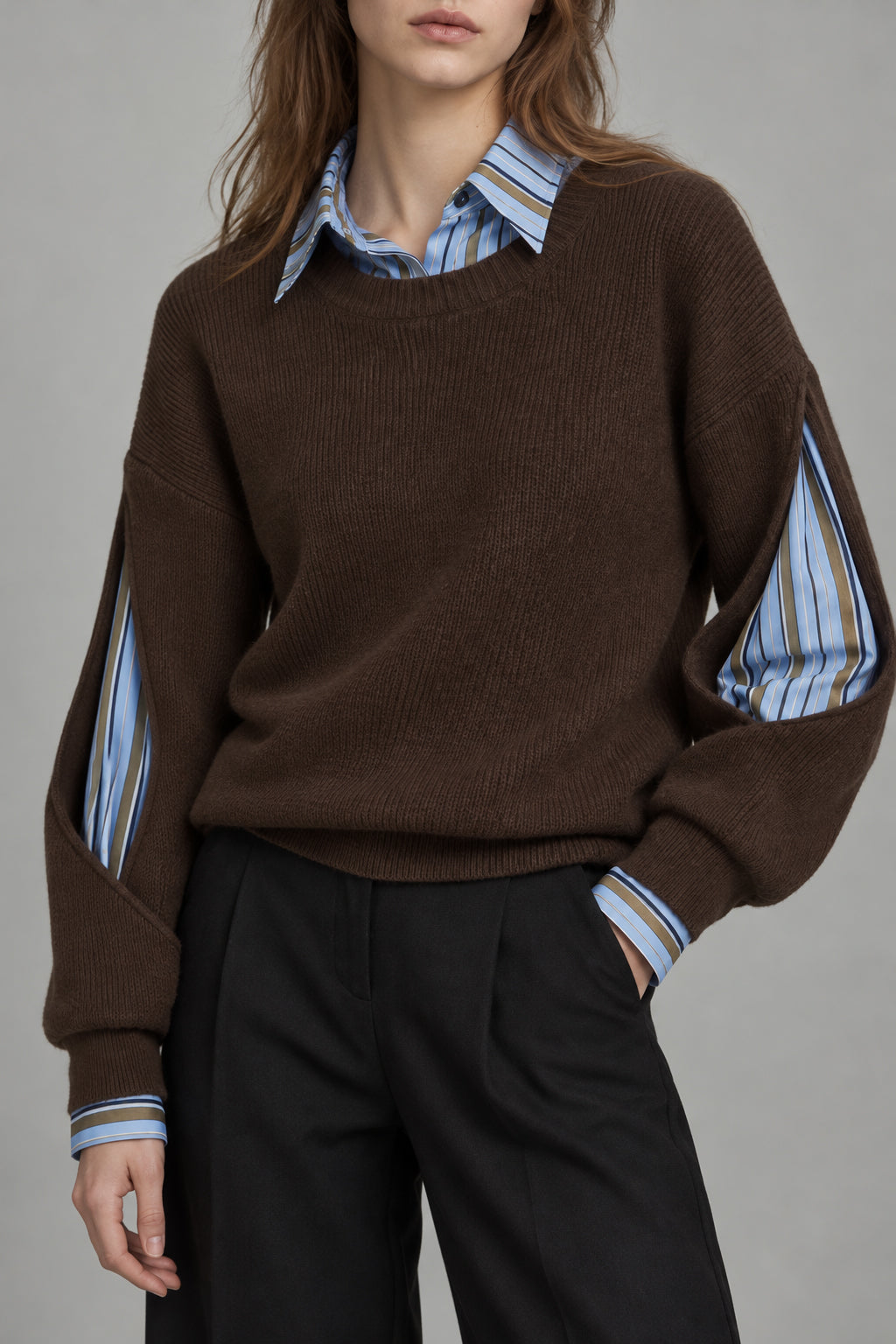Vibemartini 2 in 1 Ribbed Cutout Sweater Main image
