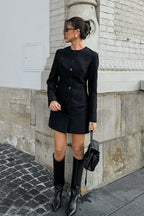 Tailored Waist Cinched A-Line Work Dress