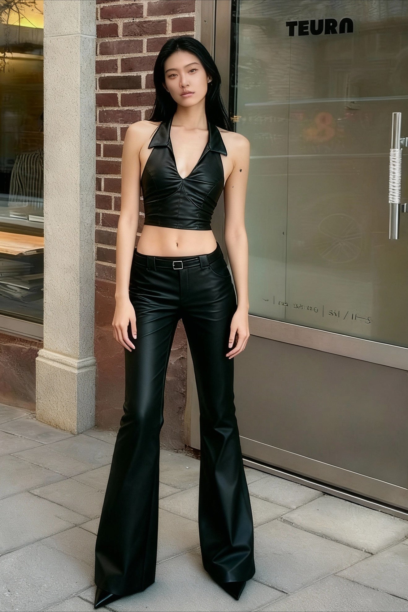 Baddie Faux Leather Crop Top Secondary image