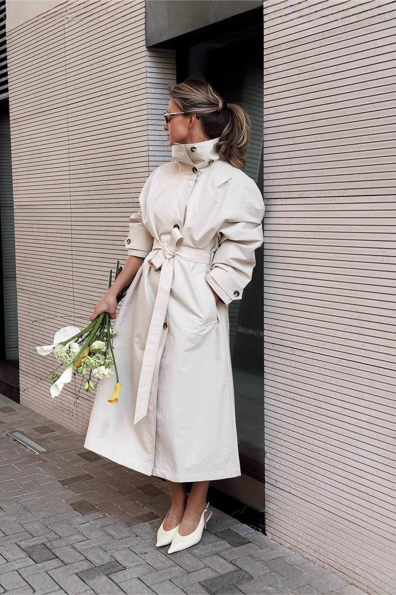 Relaxed Silhouette Stand Collar Petite Chic Overcoat Main image