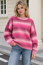 Ombre Crew Neck Relaxed Sweater