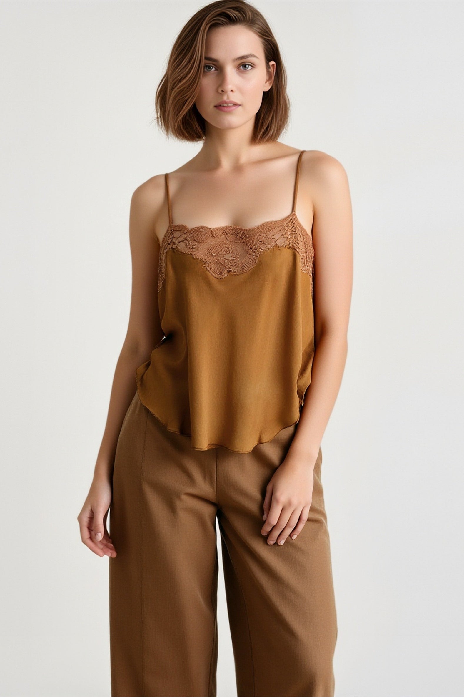 Loose Fit Solid Satin Cami Top Main image