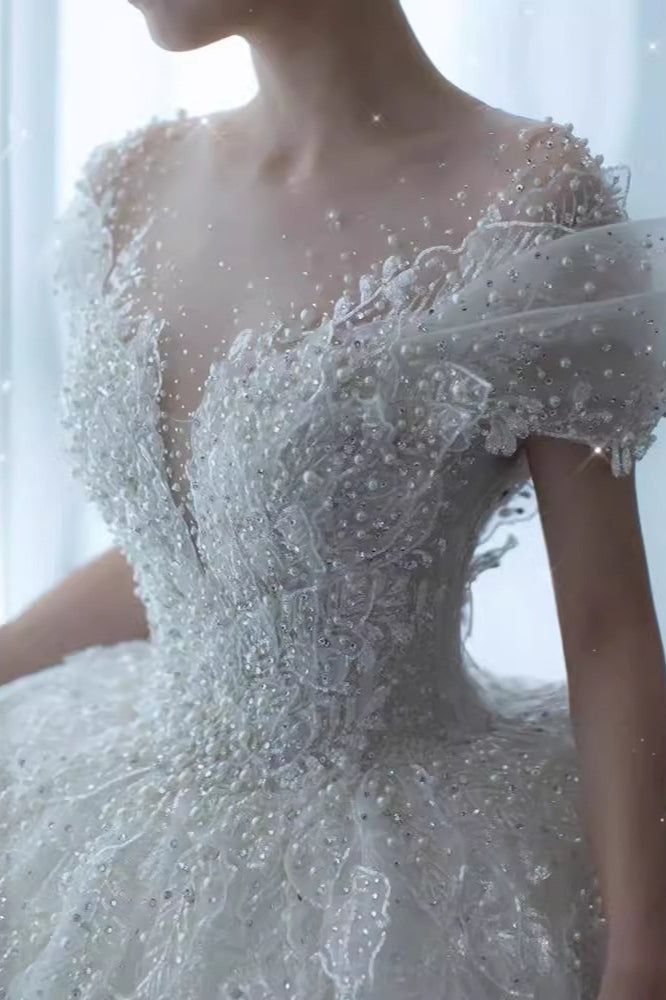 Beaded Luxurious A Line Wedding Dress Main image