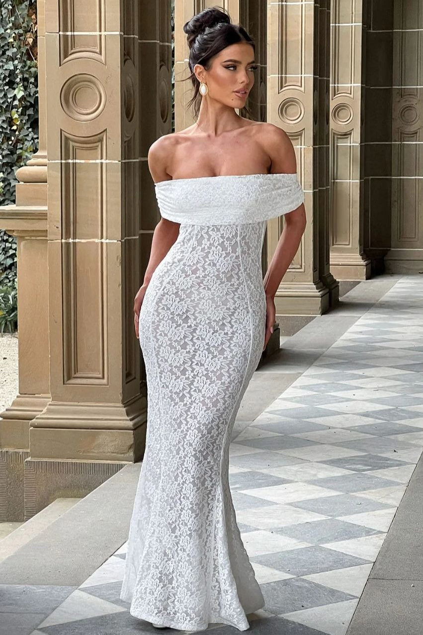 Floral Lace Backless Lace Dress Main image