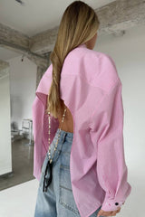 Back Stripe Button Detail Blouse