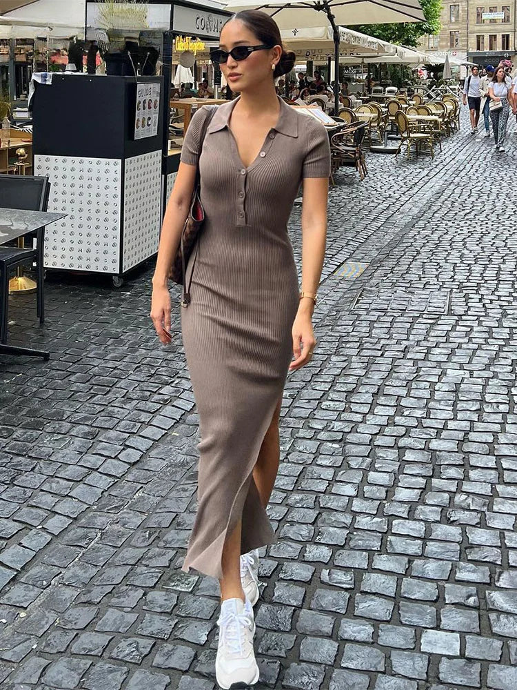 Solid Color  Sleeveless Midi Dress Main image