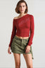 Off Shoulder Rhinestone Fitted T-shirts