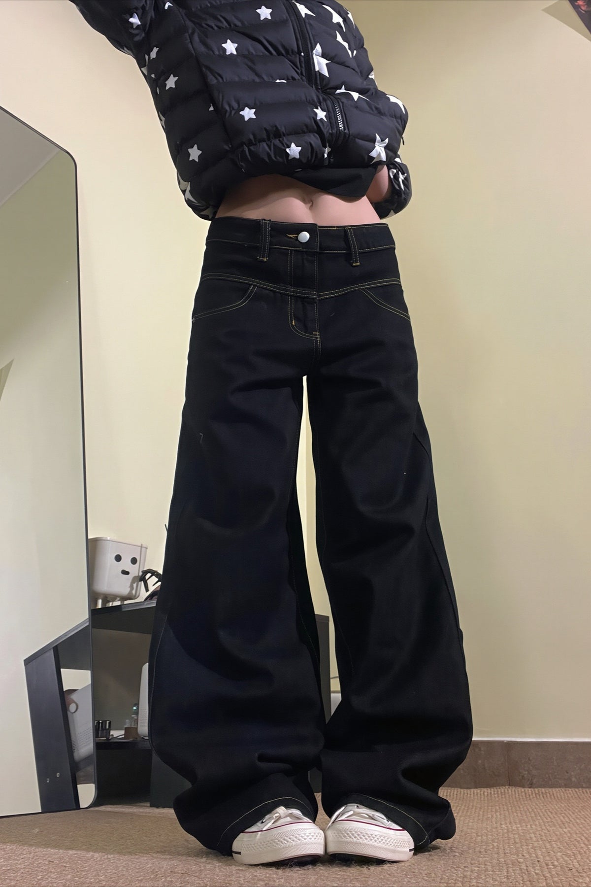 Star Letter Print Wide Leg Jeans Main image